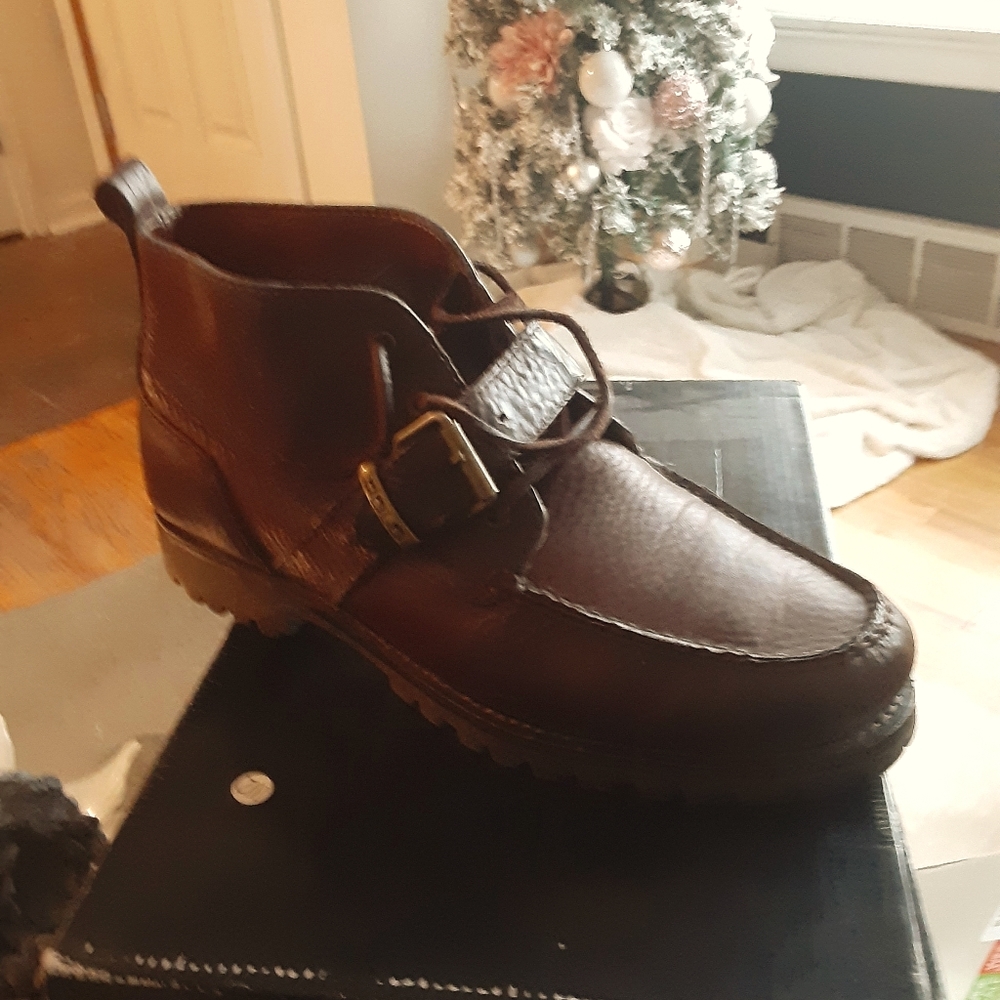 Ralph Lauren Redding mahogany leather boots
